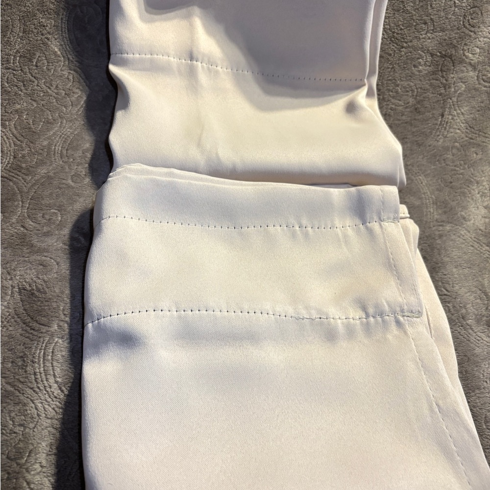 Elegant Cream Satin Curtains.  2- 34” W x 36” L . New